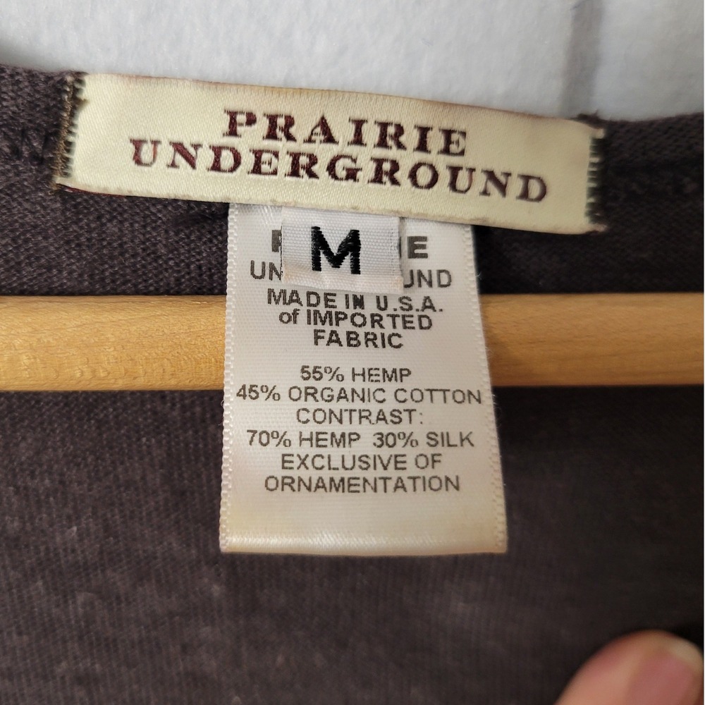Prairie Underground Dress Sz M Black Hemp Silk Blend 1930s Revival Artsy - Picture 3 of 11